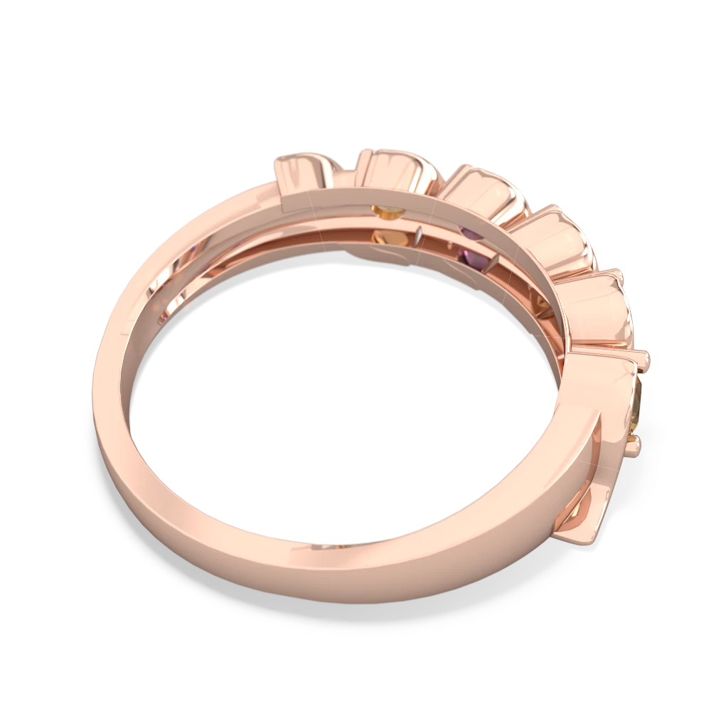 Citrine Anniversary Band 14K Rose Gold ring R2089