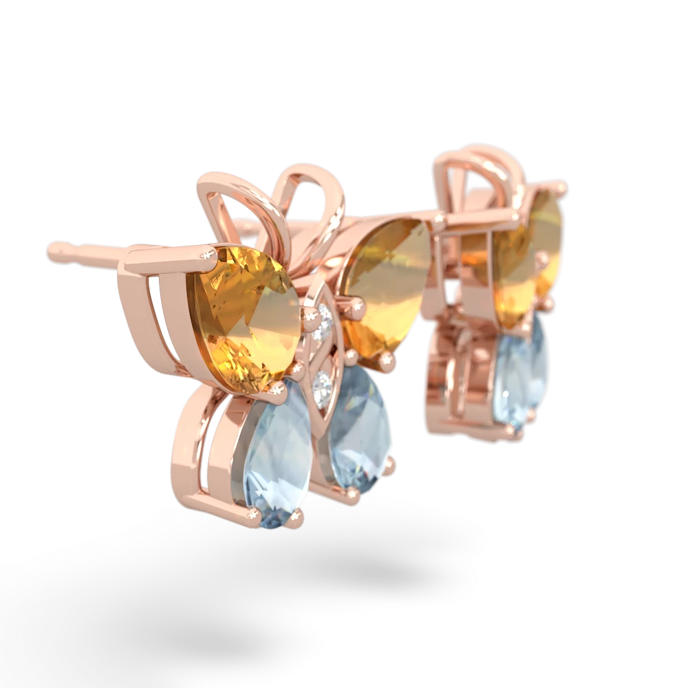 Citrine Butterfly 14K Rose Gold earrings E2215