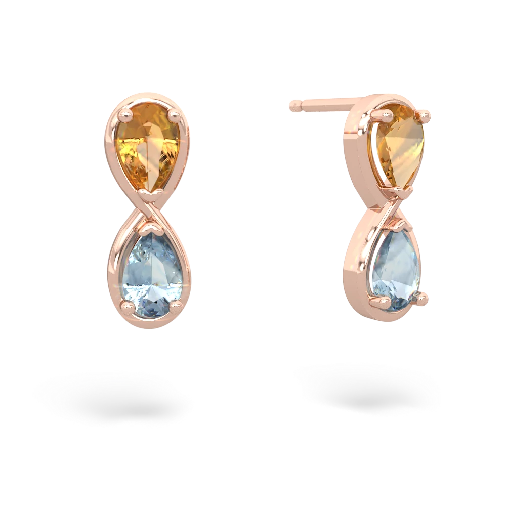 Citrine Infinity 14K Rose Gold earrings E5050