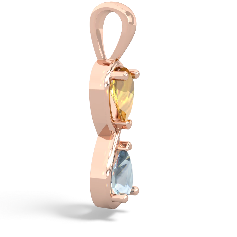 Citrine Infinity 14K Rose Gold pendant P5050