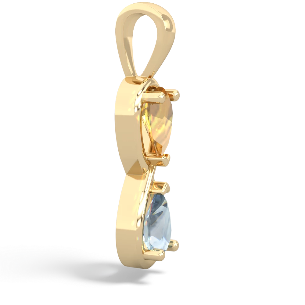 Citrine Infinity 14K Yellow Gold pendant P5050