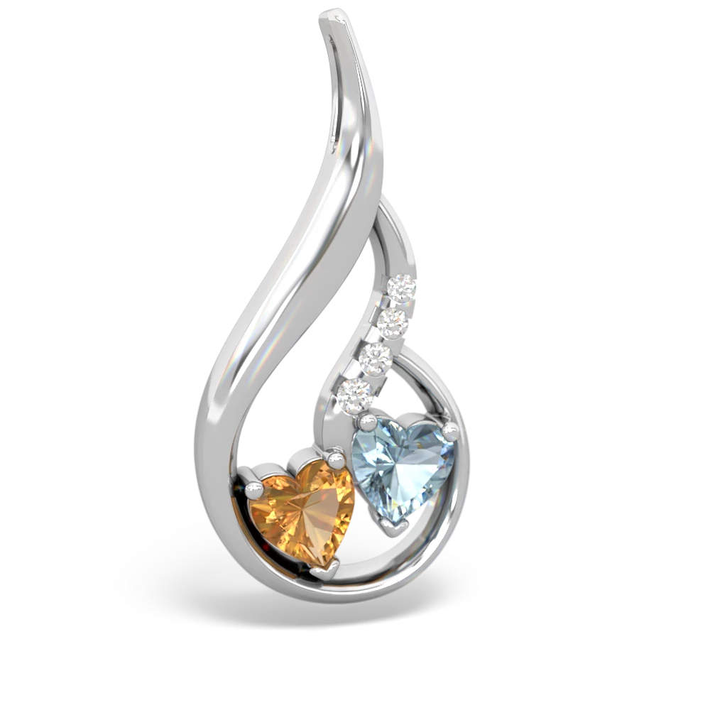 Citrine Keepsake Curves 14K White Gold pendant P5450