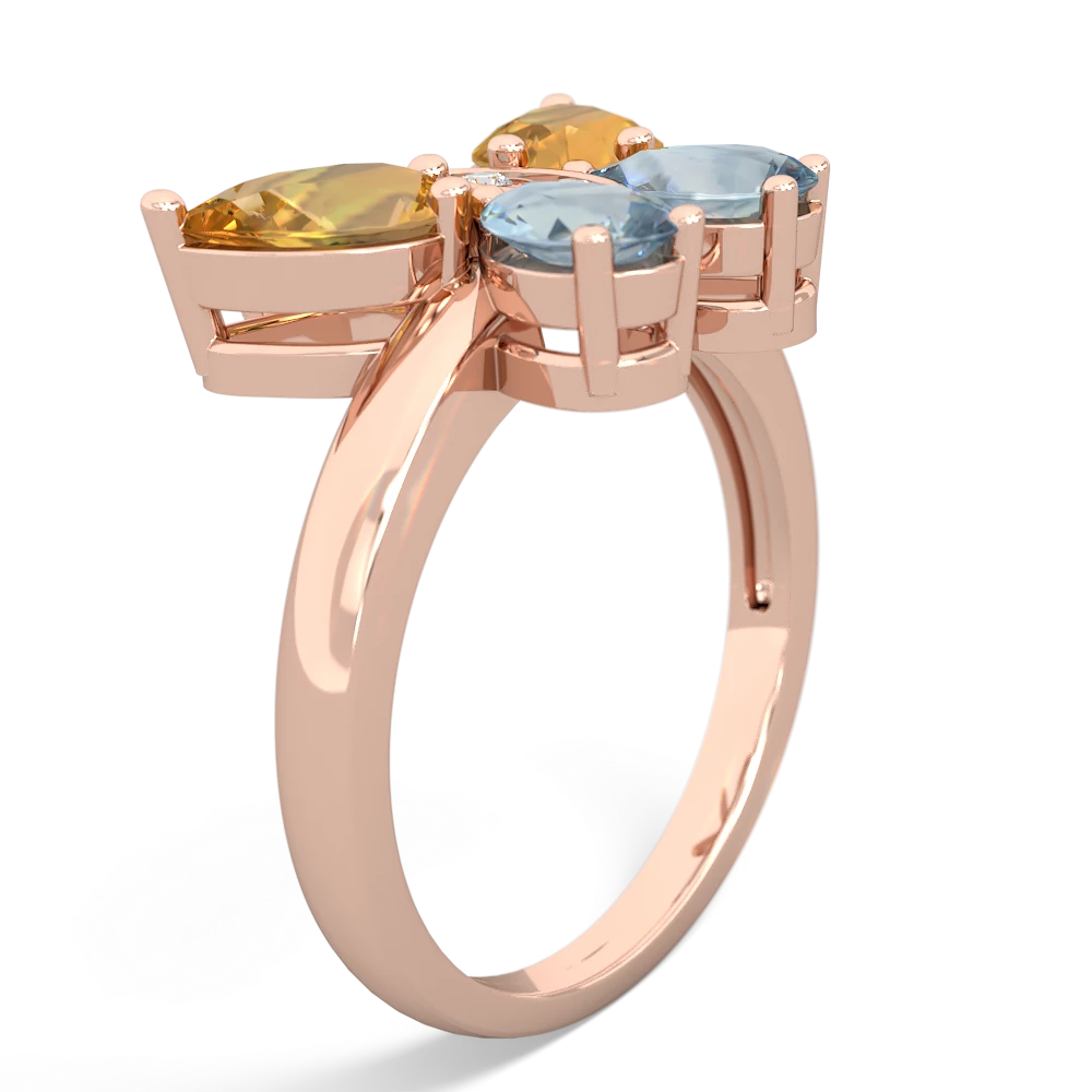 Citrine Butterfly 14K Rose Gold ring R2215