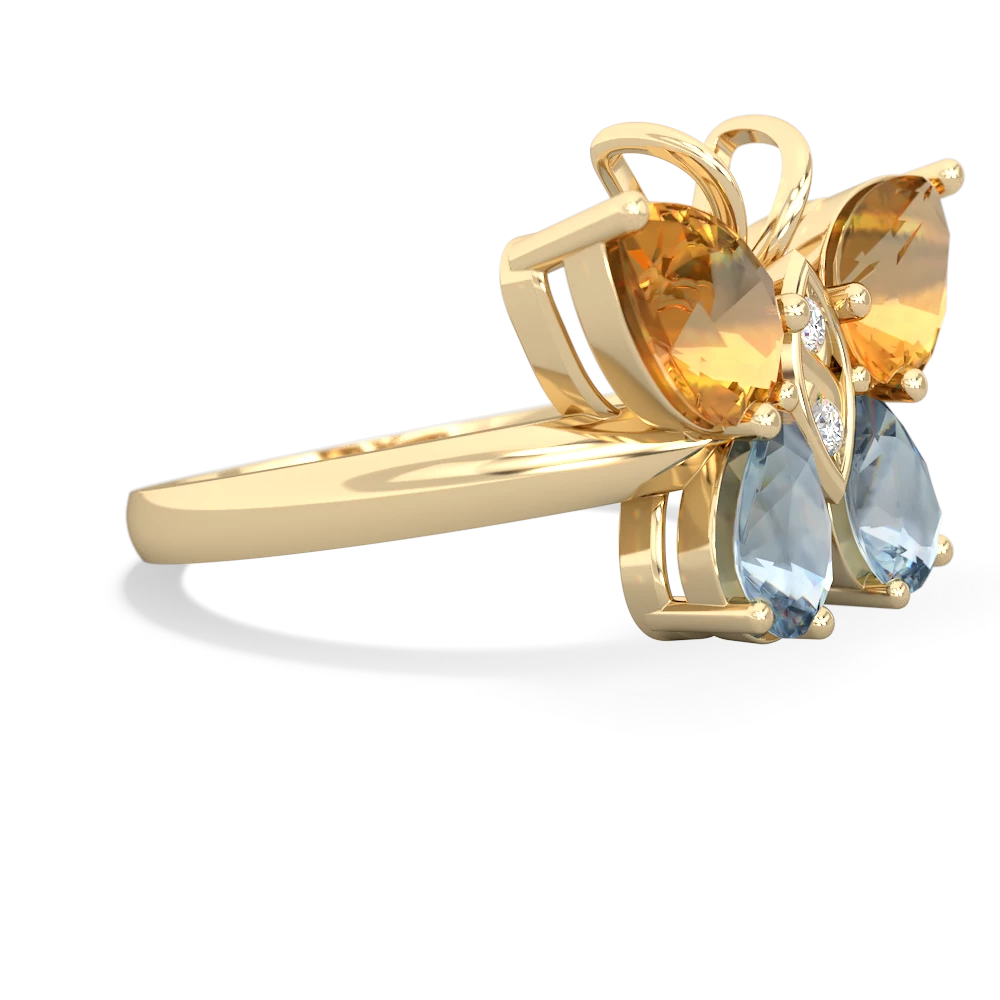 Citrine Butterfly 14K Yellow Gold ring R2215