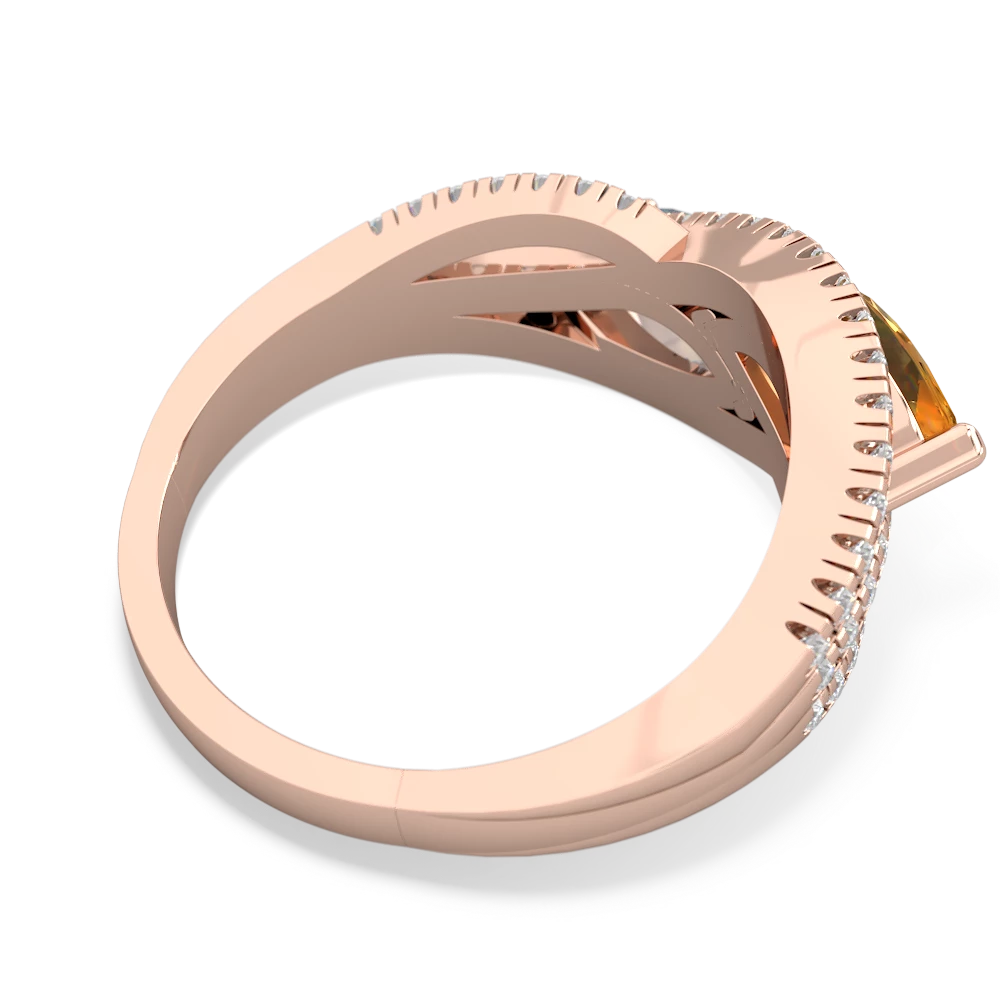 Citrine Diamond Rivers 14K Rose Gold ring R3070