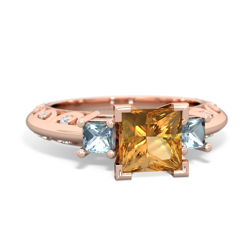 Citrine Eternal Embrace Engagement 14K Rose Gold ring C2001