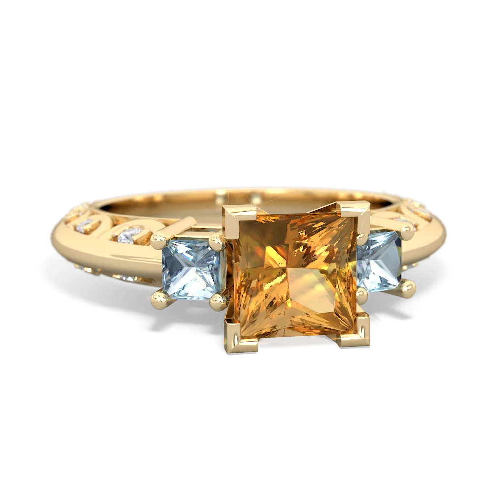 Citrine Eternal Embrace Engagement 14K Yellow Gold ring C2001