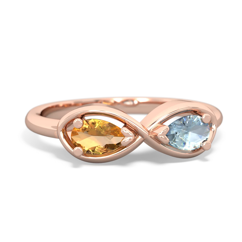 Citrine Infinity 14K Rose Gold ring R5050