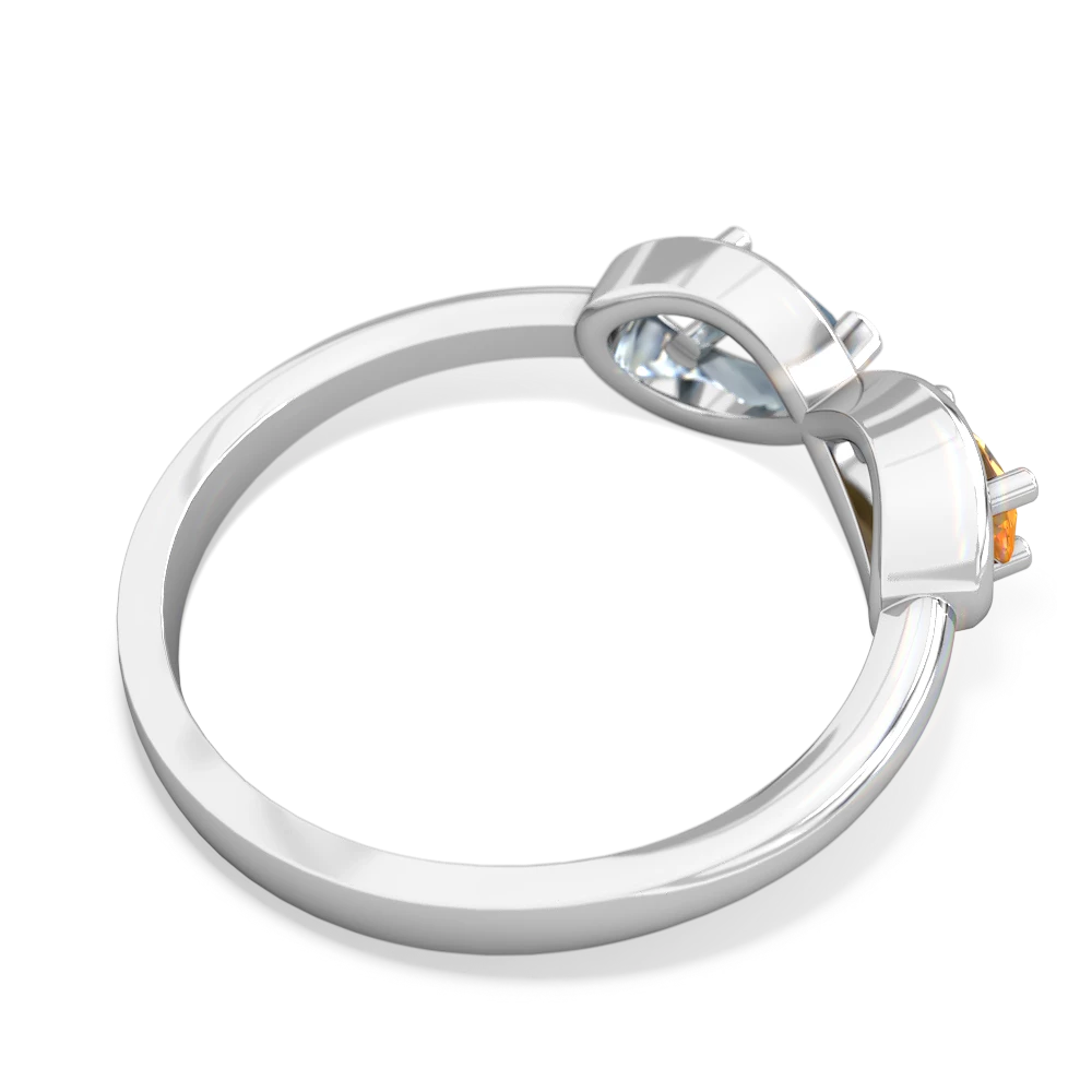 Citrine Infinity 14K White Gold ring R5050