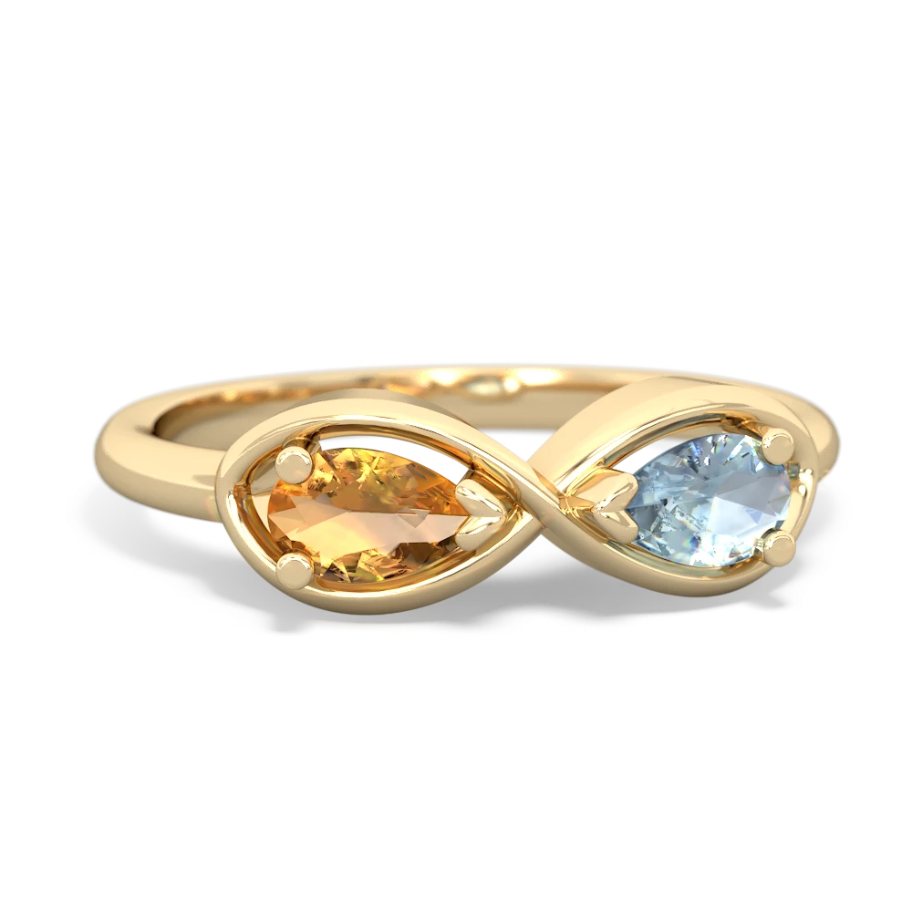 Citrine Infinity 14K Yellow Gold ring R5050