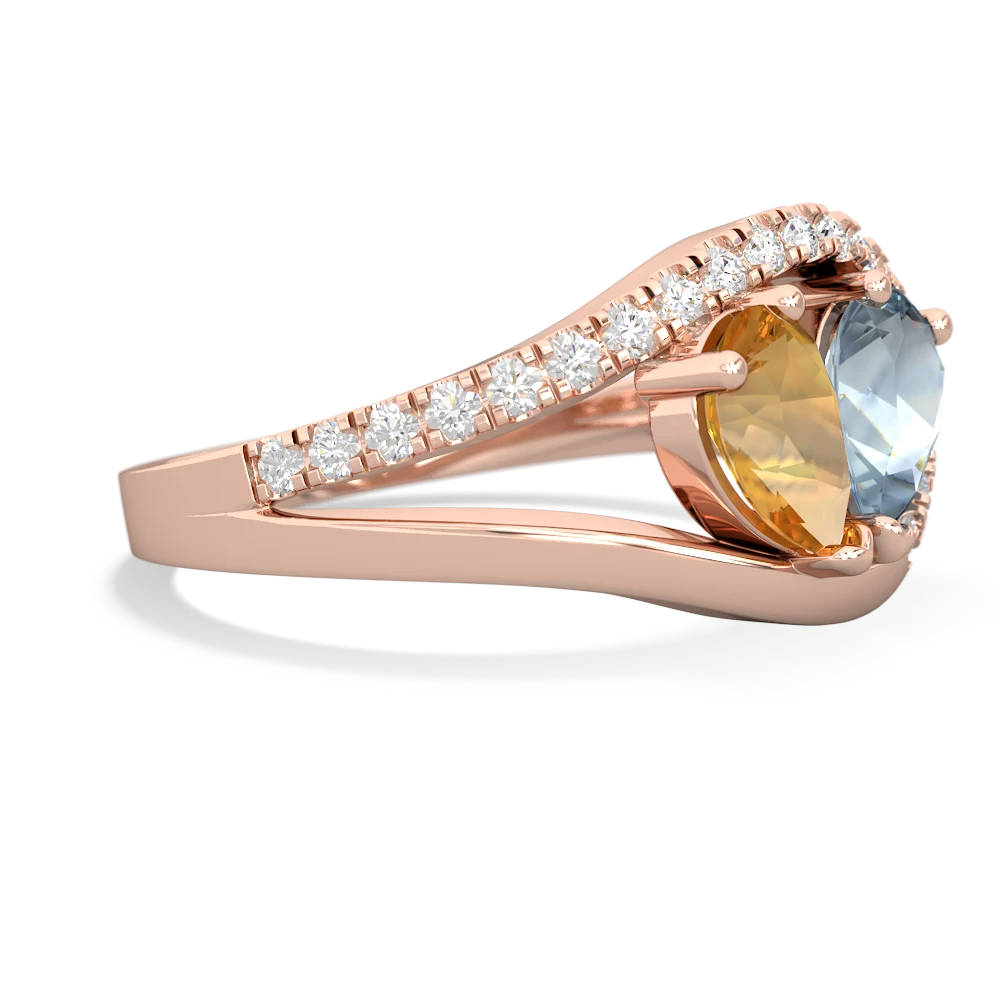 Citrine Nestled Heart Keepsake 14K Rose Gold ring R5650