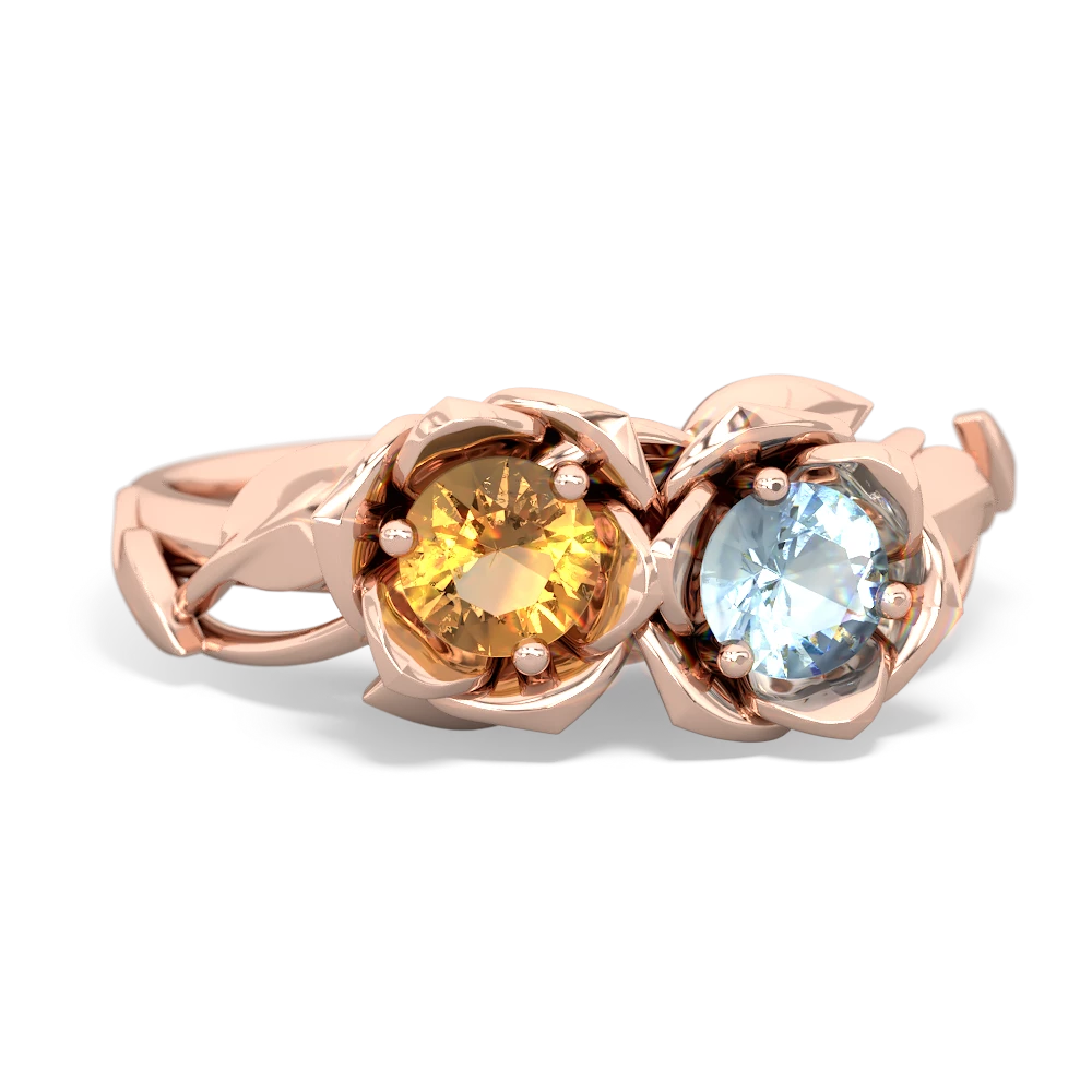 Citrine Rose Garden 14K Rose Gold ring R5510