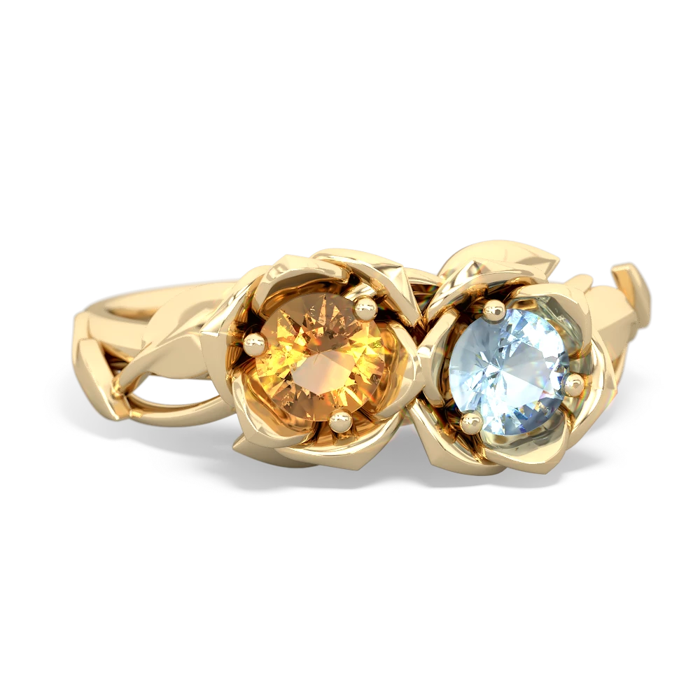 Citrine Rose Garden 14K Yellow Gold ring R5510