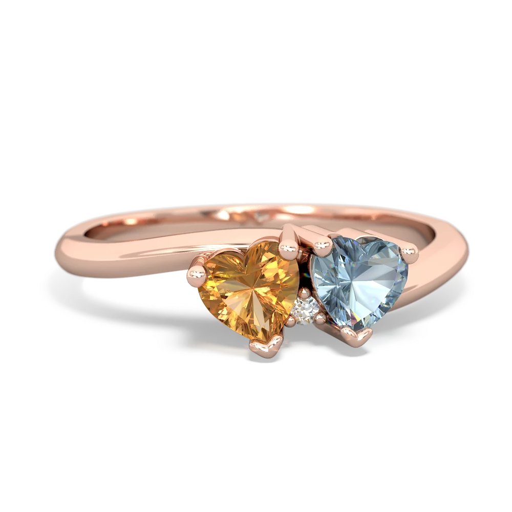 Citrine Sweethearts 14K Rose Gold ring R5260