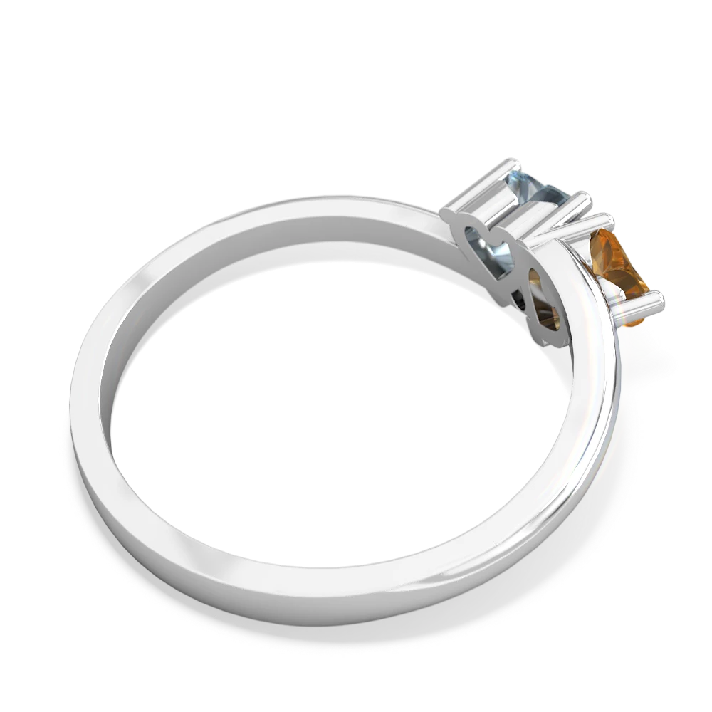 Citrine Sweethearts 14K White Gold ring R5260