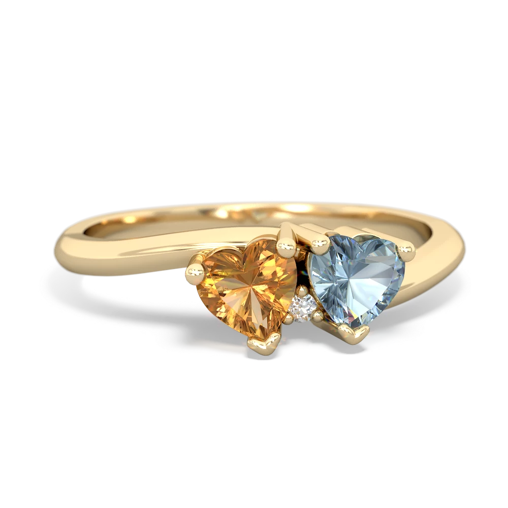 Citrine Sweethearts 14K Yellow Gold ring R5260