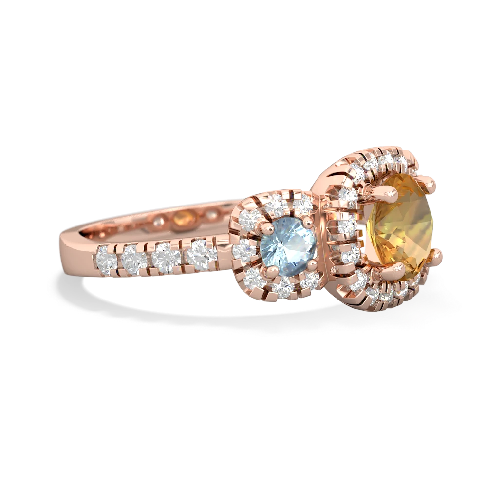 Citrine Regal Halo 14K Rose Gold ring R5350