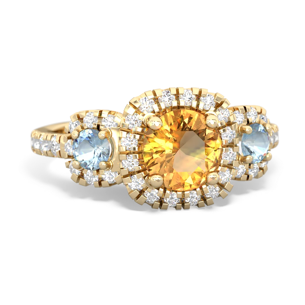 Citrine Regal Halo 14K Yellow Gold ring R5350