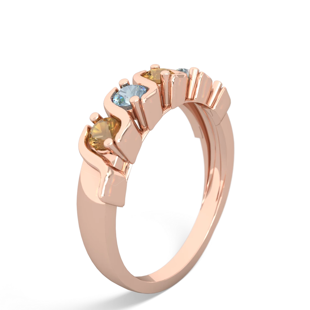 Citrine Anniversary Band 14K Rose Gold ring R2089