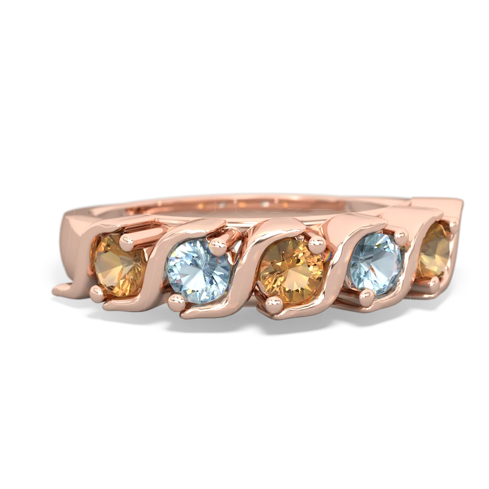 Citrine Anniversary Band 14K Rose Gold ring R2089