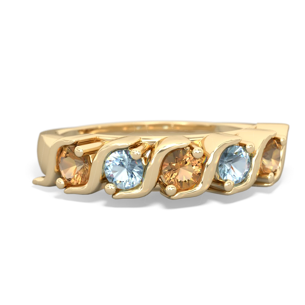 Citrine Anniversary Band 14K Yellow Gold ring R2089