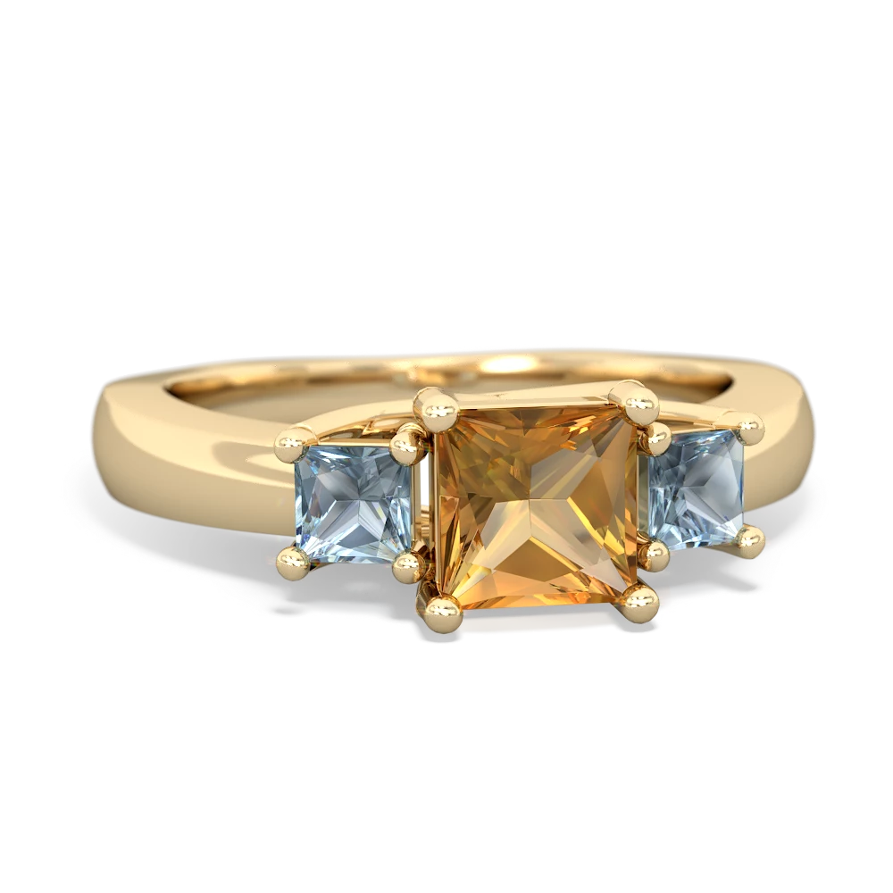 Citrine Three Stone Trellis 14K Yellow Gold ring R4015