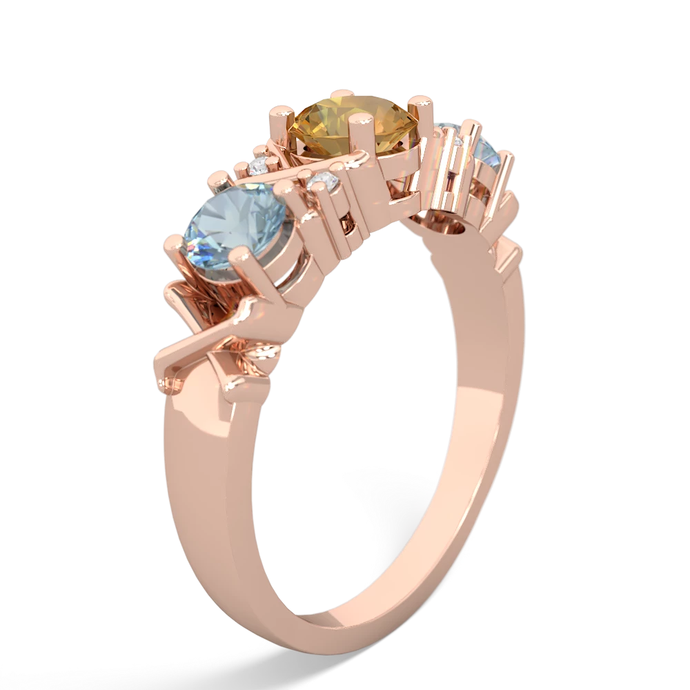 Citrine Hugs And Kisses 14K Rose Gold ring R5016