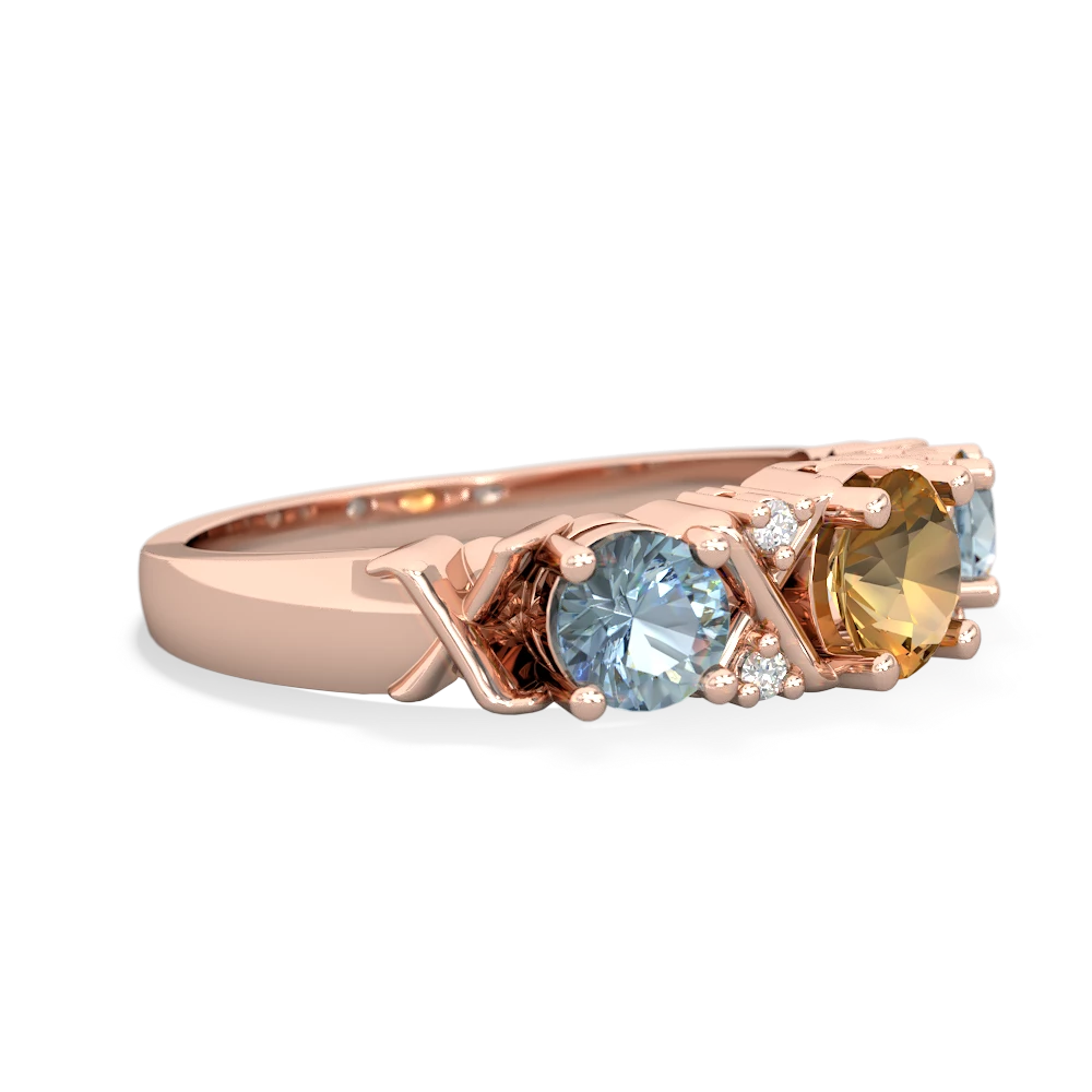 Citrine Hugs And Kisses 14K Rose Gold ring R5016