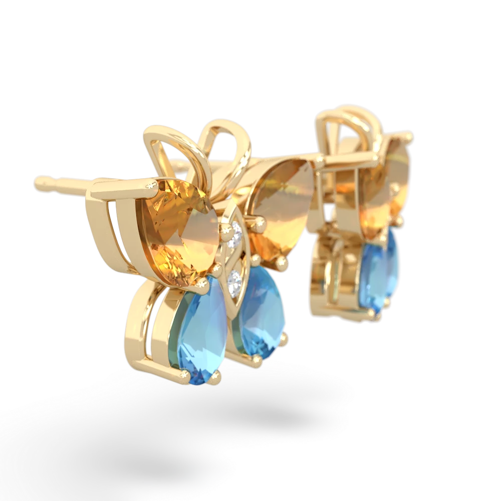 Citrine Butterfly 14K Yellow Gold earrings E2215