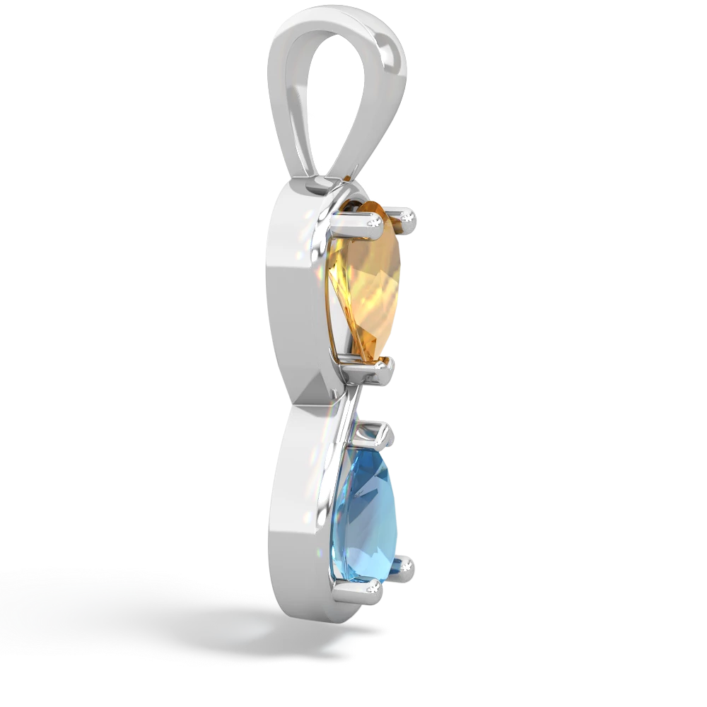 Citrine Infinity 14K White Gold pendant P5050