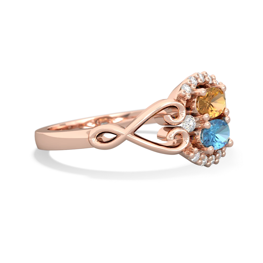 Citrine Love Nest 14K Rose Gold ring R5860