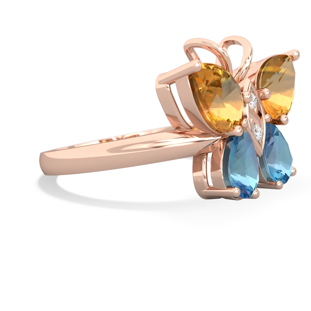 Citrine Butterfly 14K Rose Gold ring R2215