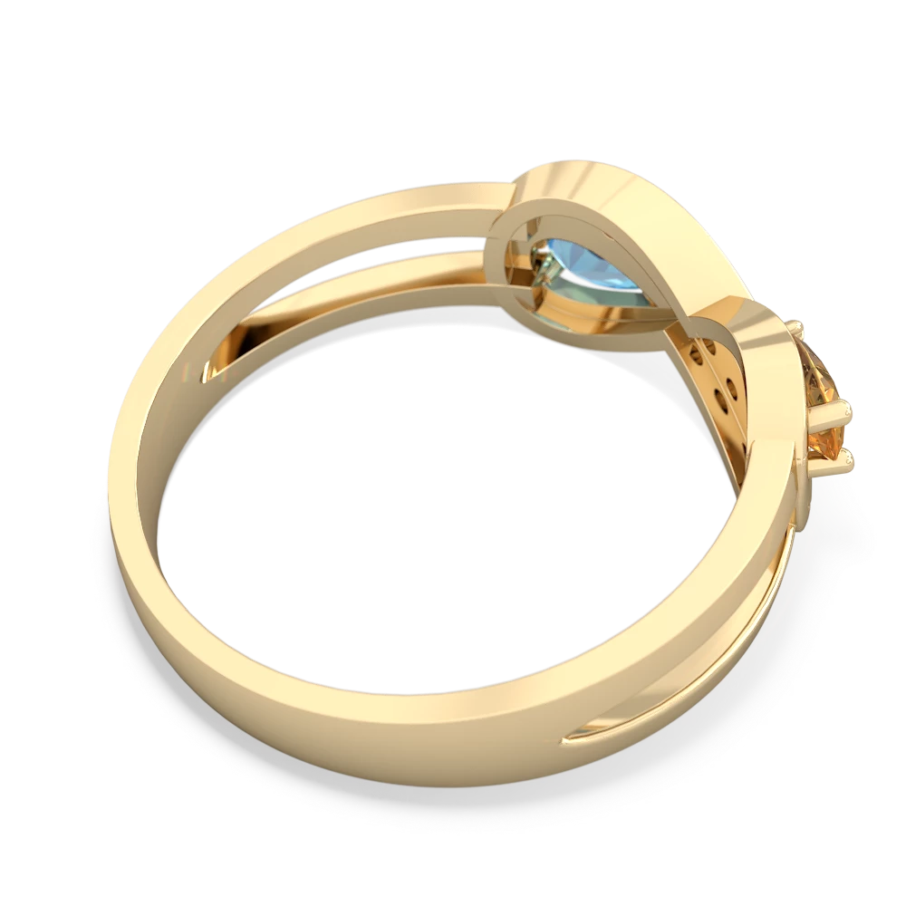 Citrine Diamond Infinity 14K Yellow Gold ring R5390