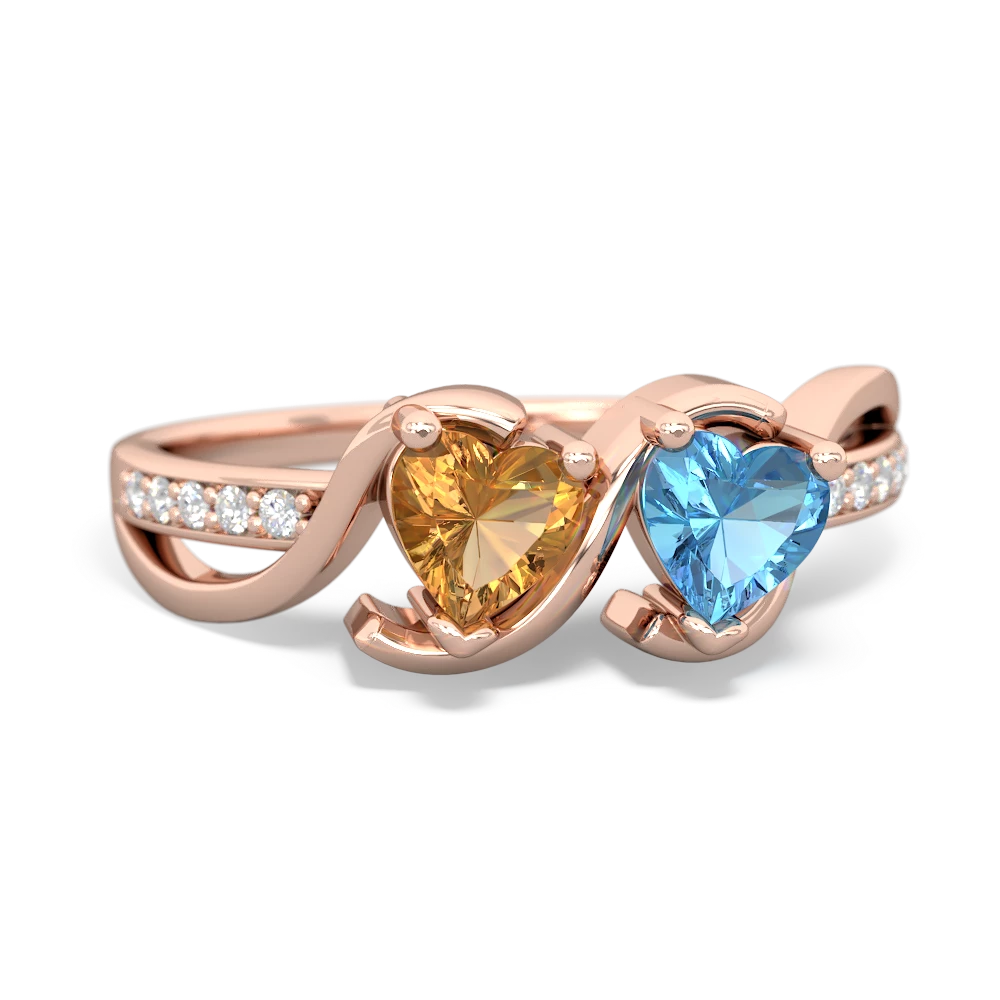 Citrine Side By Side 14K Rose Gold ring R3090