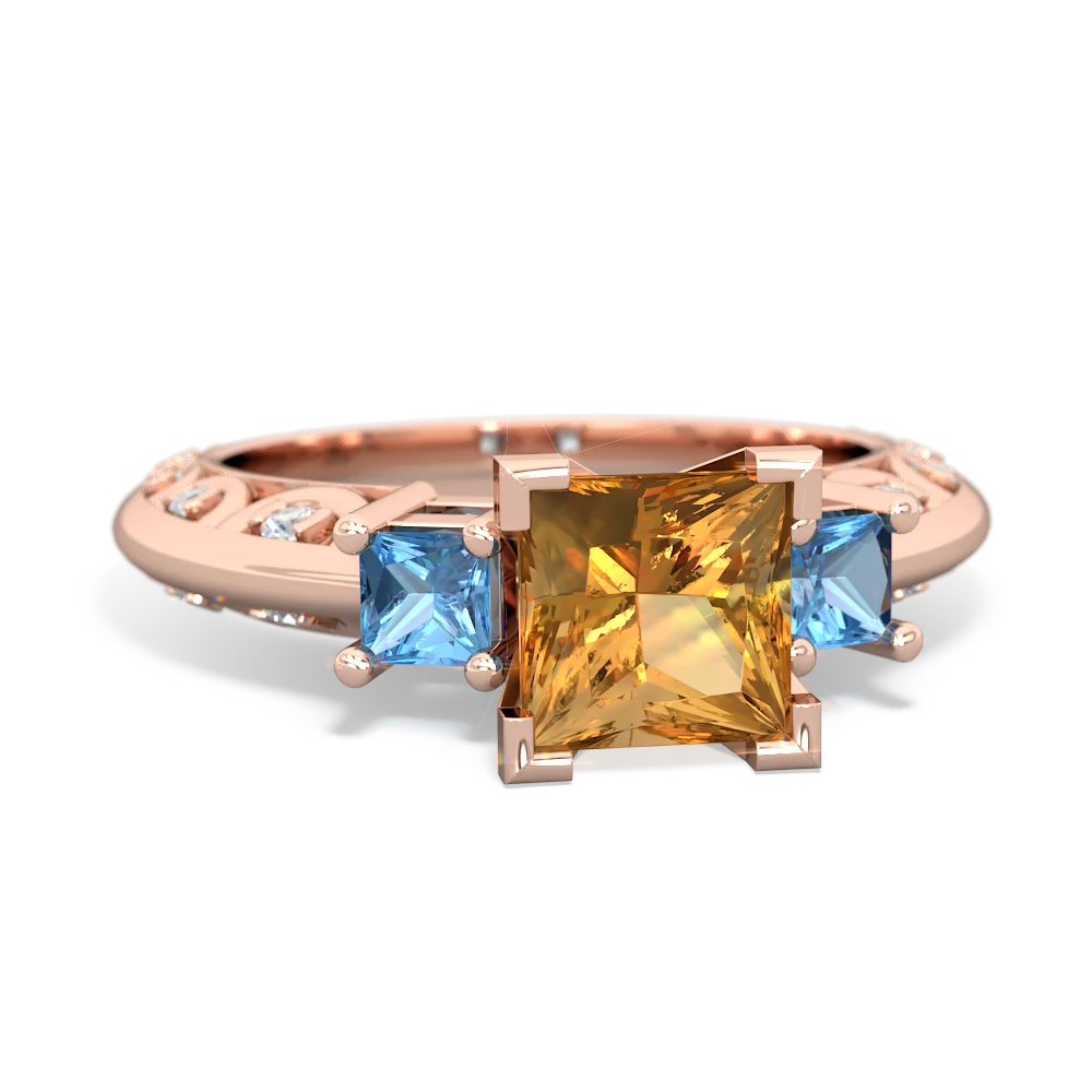 Citrine Eternal Embrace Engagement 14K Rose Gold ring C2001