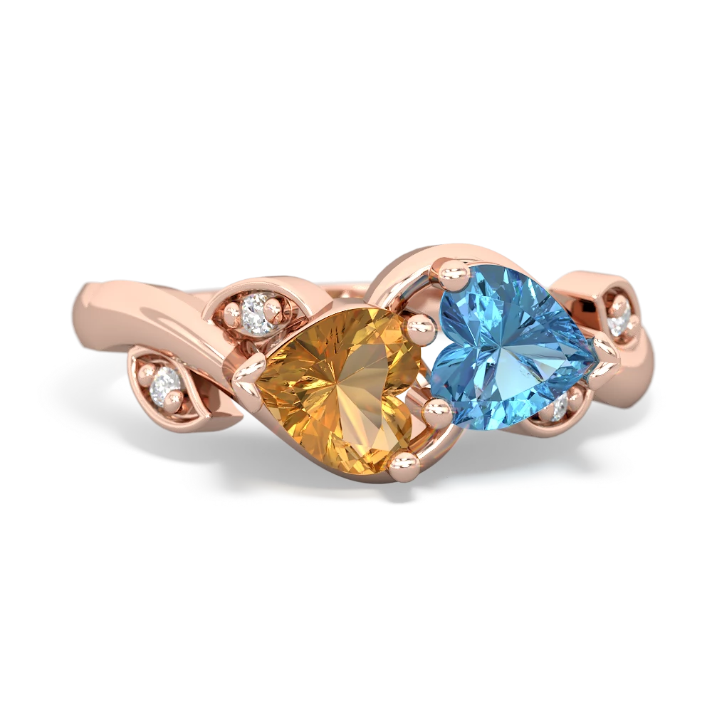 Citrine Floral Elegance 14K Rose Gold ring R5790