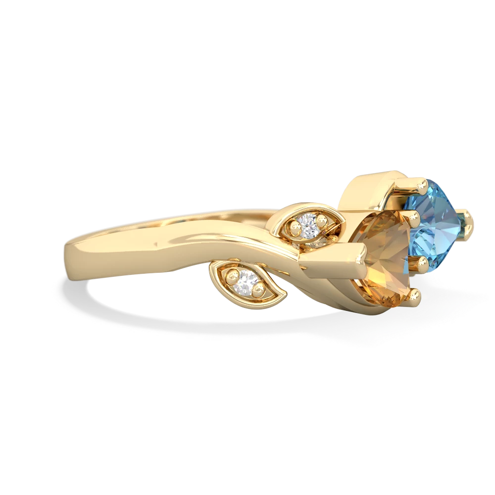 Citrine Floral Elegance 14K Yellow Gold ring R5790