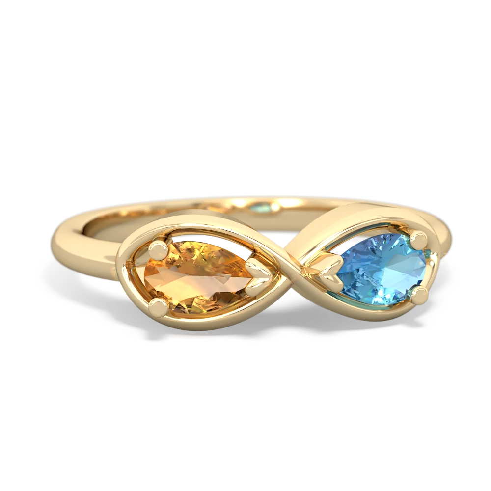 Citrine Infinity 14K Yellow Gold ring R5050