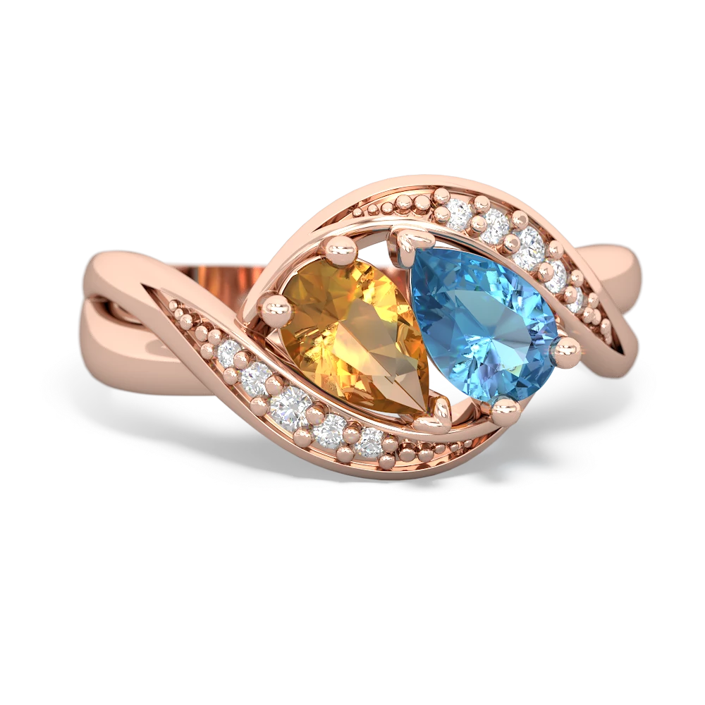 Citrine Summer Winds 14K Rose Gold ring R5342