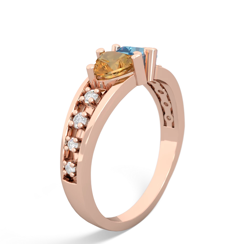 Citrine Heart To Heart 14K Rose Gold ring R3342