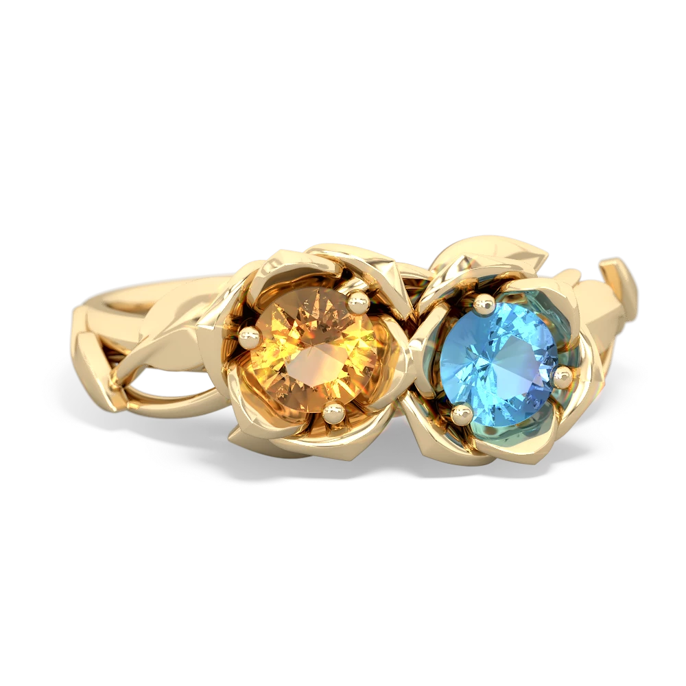 Citrine Rose Garden 14K Yellow Gold ring R5510