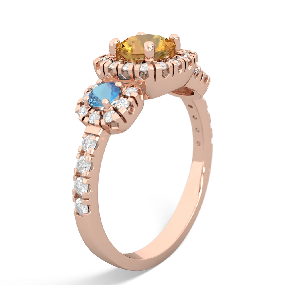 Citrine Regal Halo 14K Rose Gold ring R5350