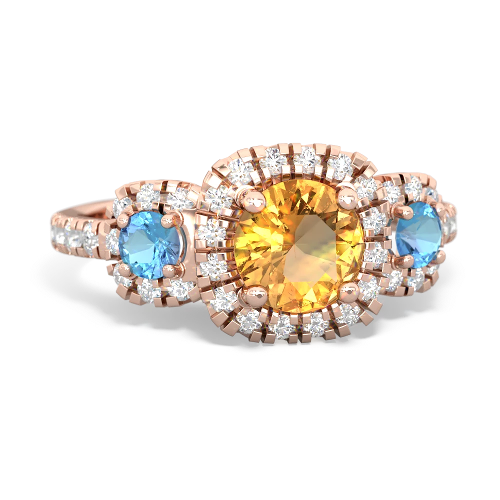 Citrine Regal Halo 14K Rose Gold ring R5350