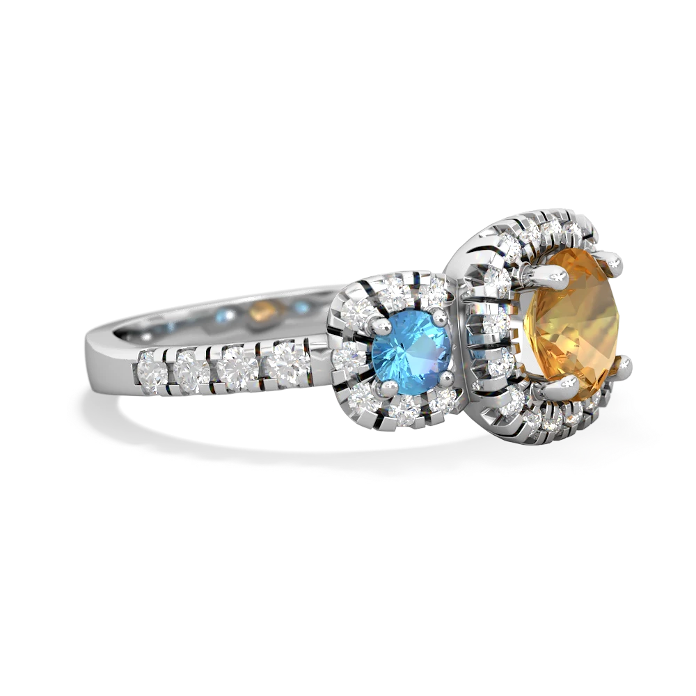 Citrine Regal Halo 14K White Gold ring R5350