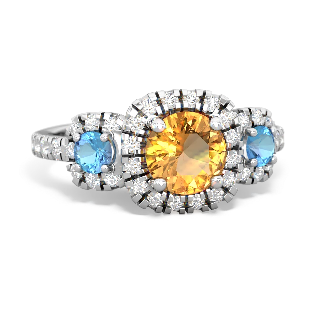 Citrine Regal Halo 14K White Gold ring R5350