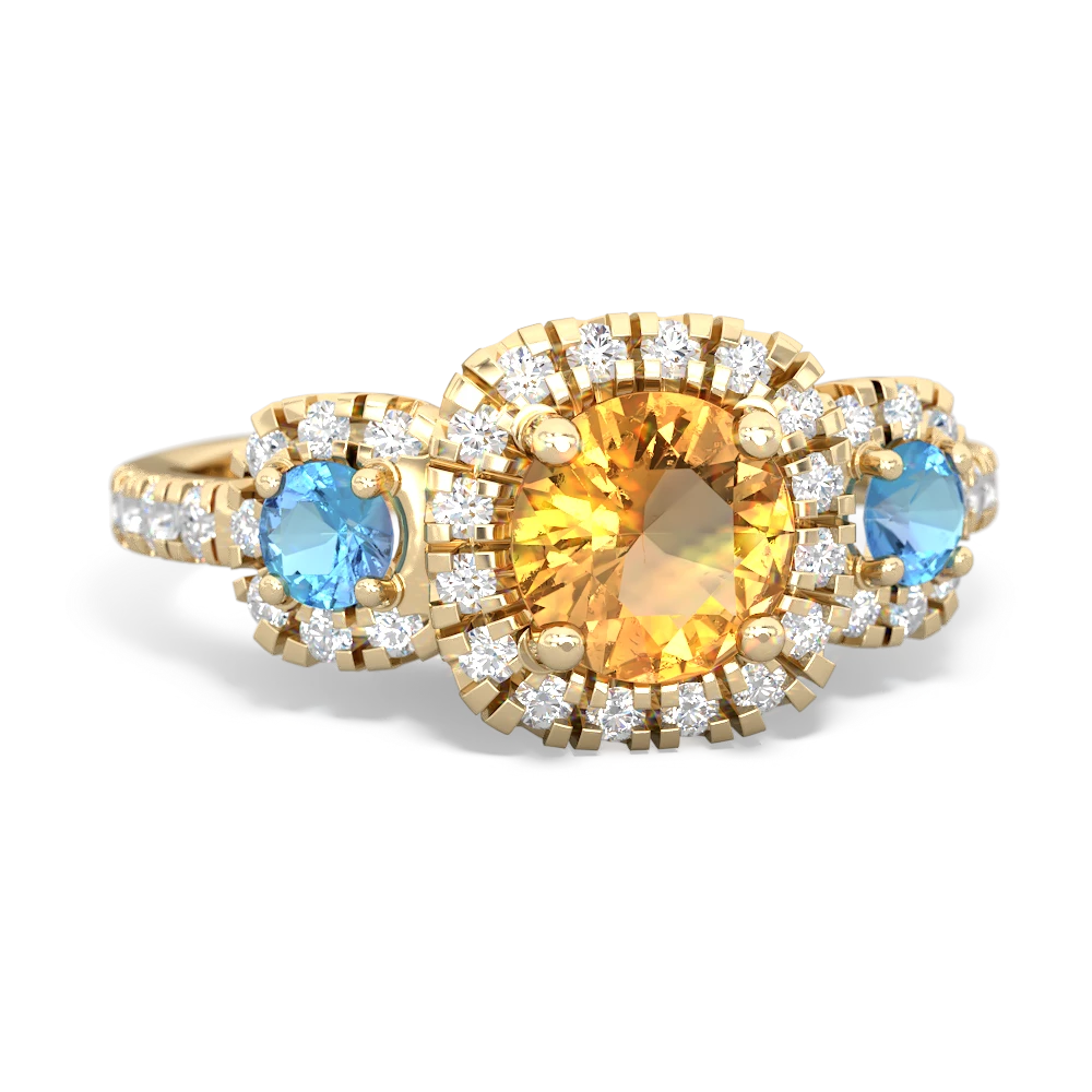 Citrine Regal Halo 14K Yellow Gold ring R5350