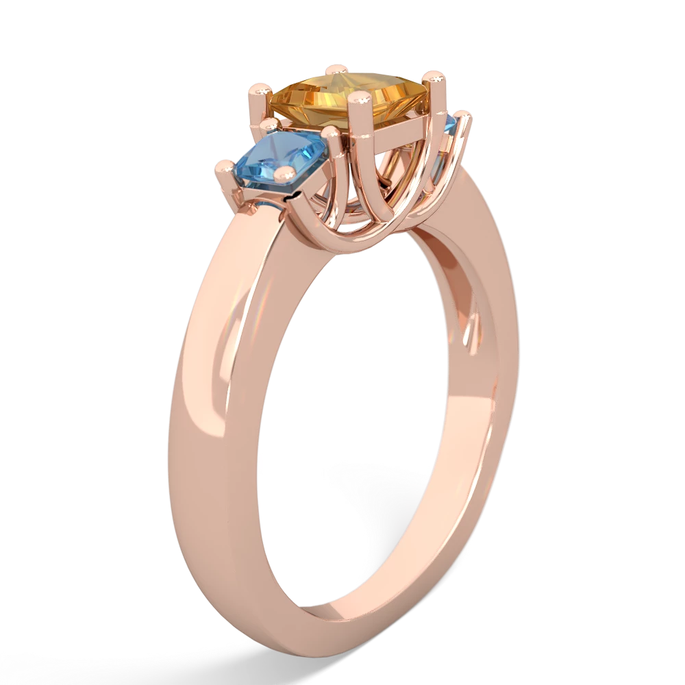 Citrine Three Stone Trellis 14K Rose Gold ring R4015