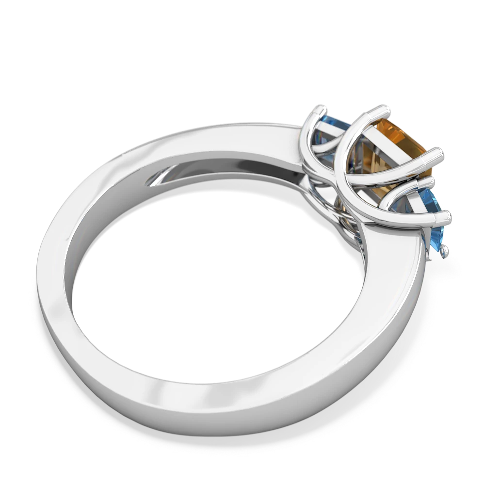 Citrine Three Stone Trellis 14K White Gold ring R4015