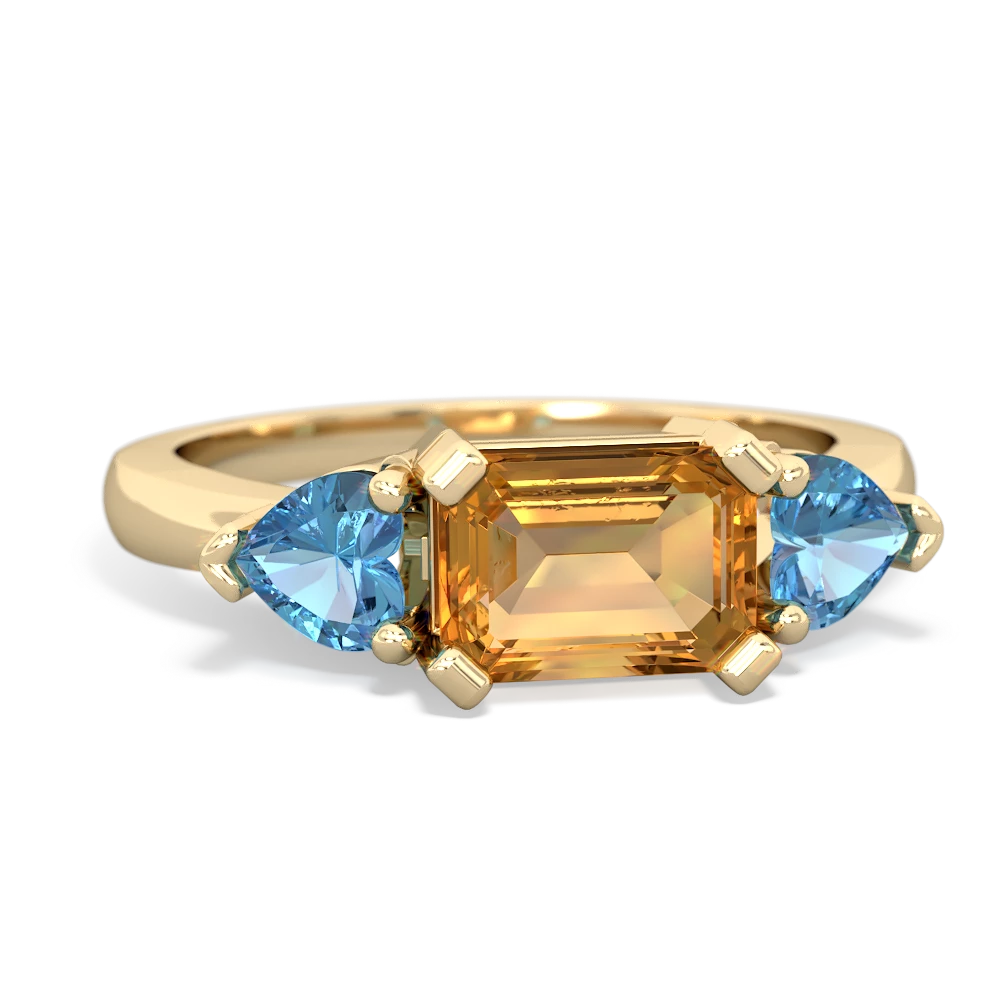 Citrine Three Stone 14K Yellow Gold ring R5235