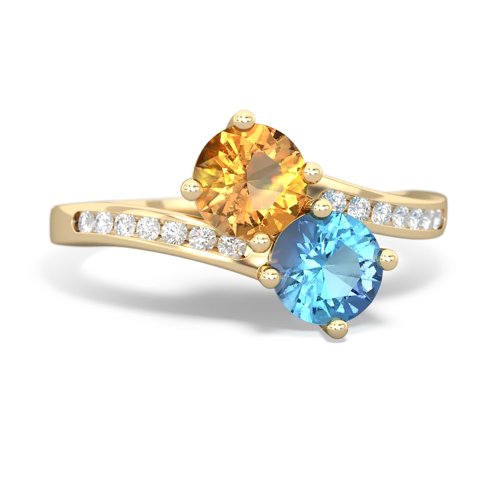 Tiara 10k Gold Citrine & Pink Topaz Ring